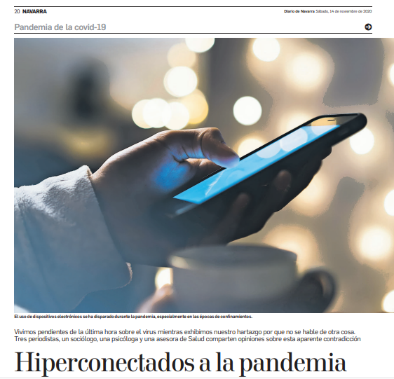 Entrevista para un Reportaje del Diario de Navarra: Hiperconectados a la pandemia