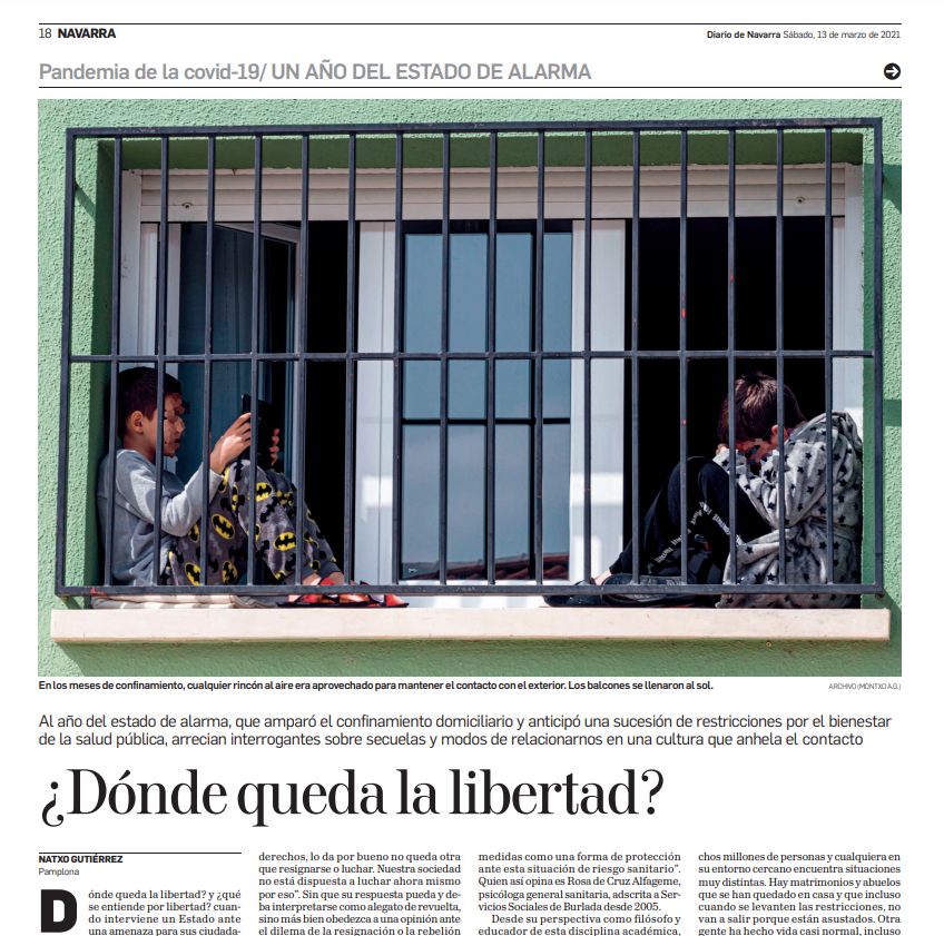 Entrevista para el diario de Navarra: ¿Dónde queda la libertad?
