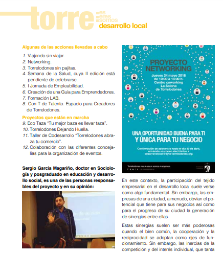 Reportaje sobre el Lab de Torrelodones en Revista de Torrelodones