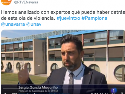Entrevista en TVE Navarra sobre los toques de queda y la violencia juvenil