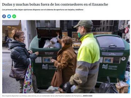 Entrevista para Diario de Navarra sobre la gestión de las basuras
