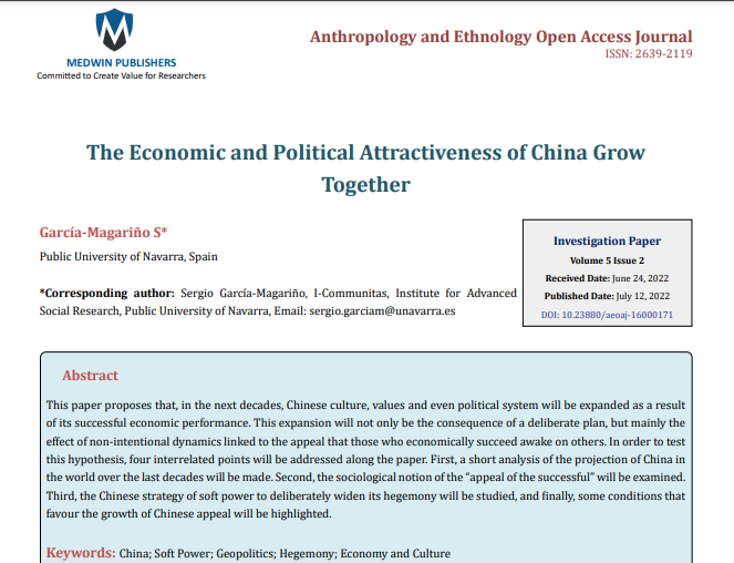 The Economic and Political Attractiveness of China Grow Together