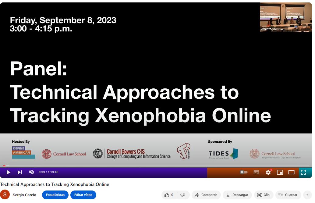 Combating online xenophobia: conference in Cornell Tech Campus, Manhattan