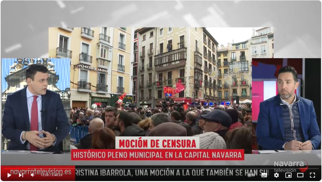Tertulia en directo durante la moción de censura de la alcaldesa de Pamplona