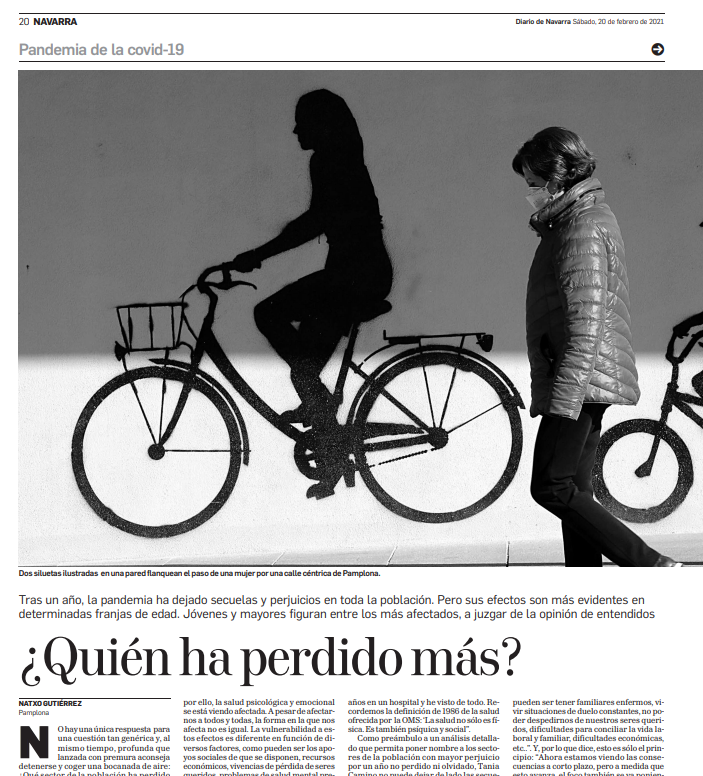 Entrevista para reportaje de Natxo Gutiérrez en el Diario de Navarra: ¿Quiénes han perdido más en la pandemia?