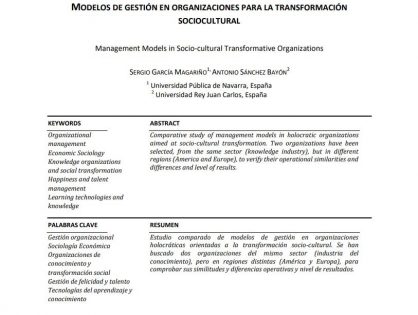 Management Models in Socio-cultural Transformative Organizations