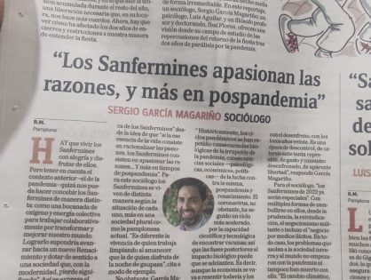 Reportaje para el suplemento sobre San Fermín 2022 de Diario de Navarra. Los Sanfermines apasionan las razones
