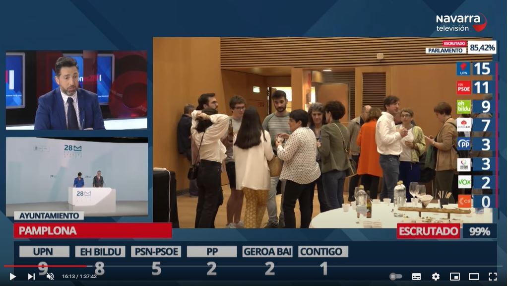 Tertulia tras noche electoral 28 M en Navarra Televisión