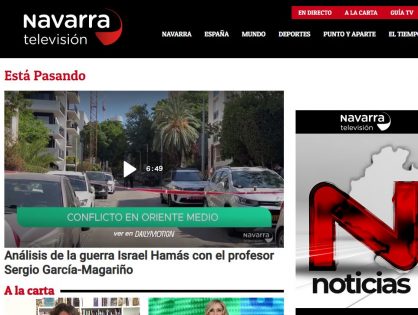 Entrevista para Navarra Televisión sobre el conflicto entre Israel y Hamás